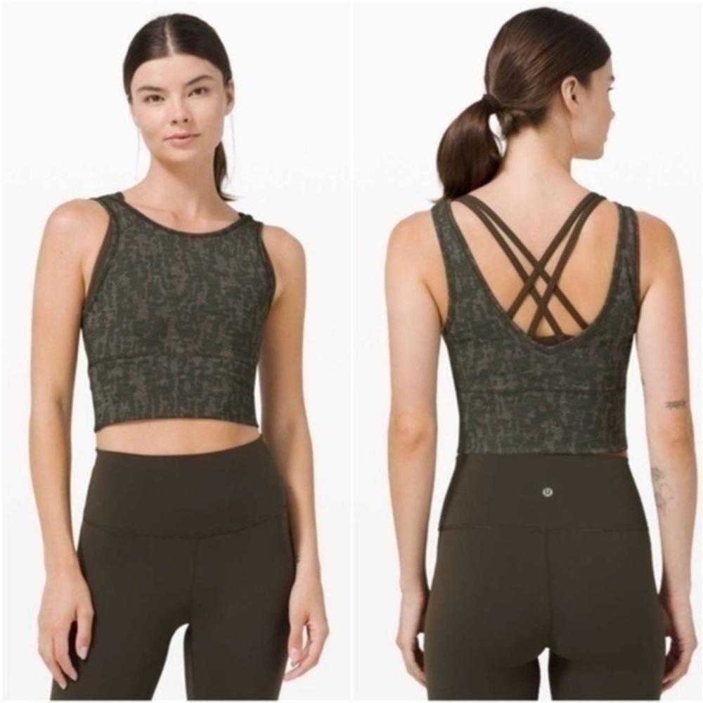 EUC Lululemon Women’s Power Pivot Tank Tough Dark Olive 2